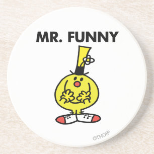 Laughing Mr. Funny With Flower Coaster