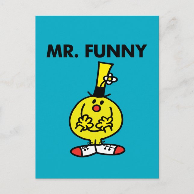 Laughing Mr. Funny With Flower Postcard (Front)