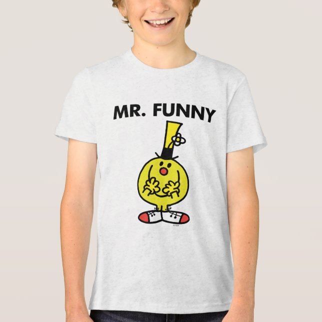 Laughing Mr. Funny With Flower Tri-Blend Shirt (Front)