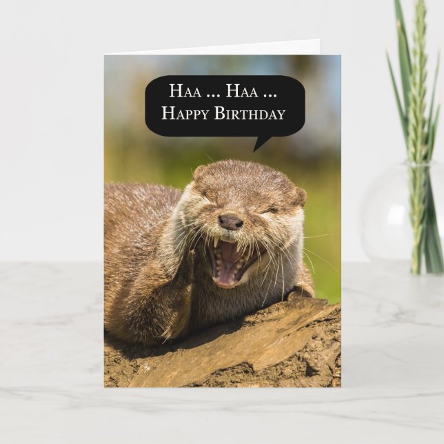 laughing otter birthday greeting card funny (Front)