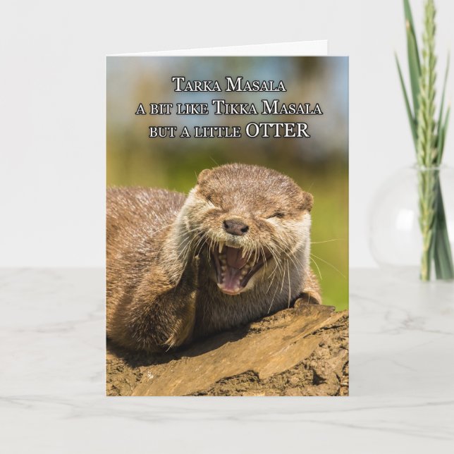Laughing Otter Fun Birthday Greeting Card Humor (Front)