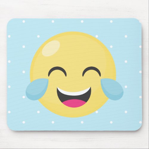 Laughing Out Loud Emoji Dots Mouse Pad