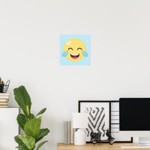 Laughing Out Loud Emoji Dots Poster | Zazzle