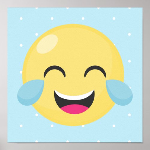 Laughing Out Loud Emoji Dots Poster