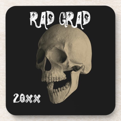 Laughing Purple Skull Radiography Beverage Coaster