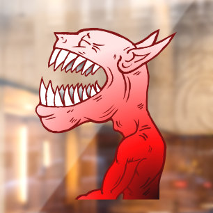Laughing Red Demon Window Cling