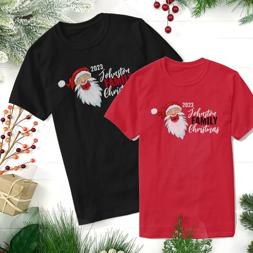 Laughing Santa Claus Matching Family Christmas  T_Shirt