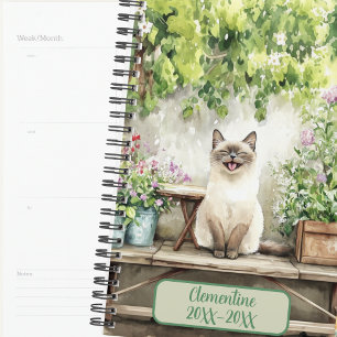 Laughing Siamese Cat Undated Appointment Book  Planner