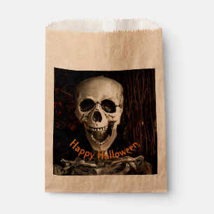 Laughing Skeleton Halloween Favor Bag