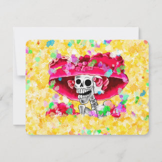 Laughing Skeleton Woman Dia De Los Muertos Invitation