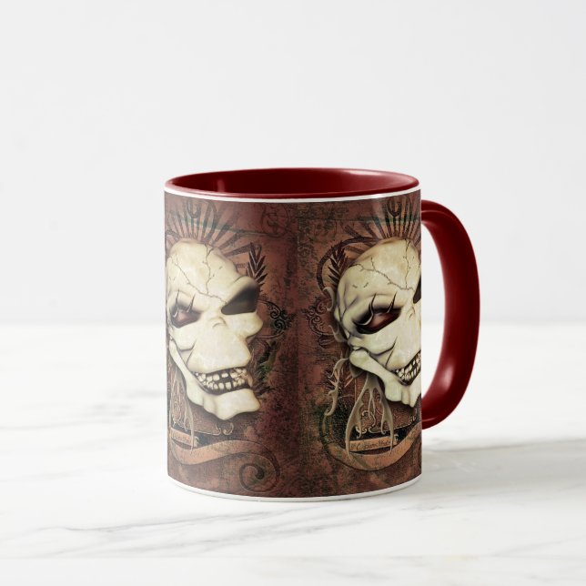 Laughing Skull Gothic Fantasy Art Mug (Front Right)