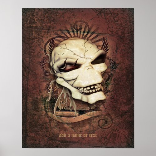 Laughing Skull Gothic Fantasy Art Personalized Poster