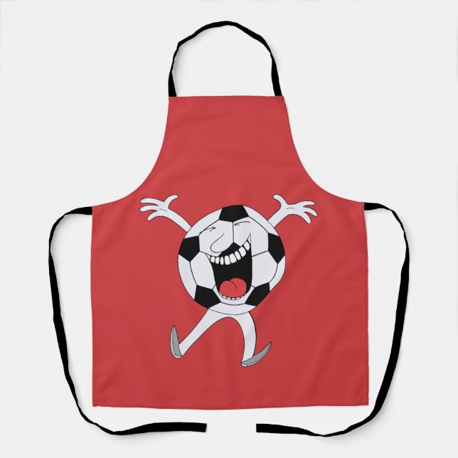 Laughing Soccer Ball Mascot Apron (Front)