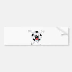 Laughing Soccer Ball Mascot Bumper Sticker