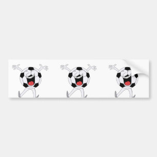 Laughing Soccer Ball Mascot Bumper Sticker