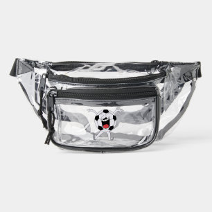 Laughing Soccer Ball Mascot Clear Fanny Pack