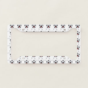 Laughing Soccer Ball Mascot License Plate Frame