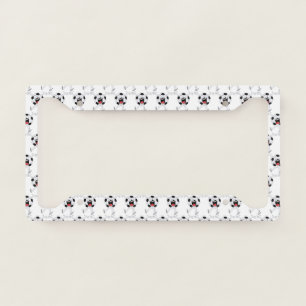 Laughing Soccer Ball Mascot License Plate Frame
