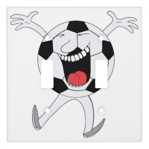 Laughing Soccer Ball Mascot Light Switch Cover