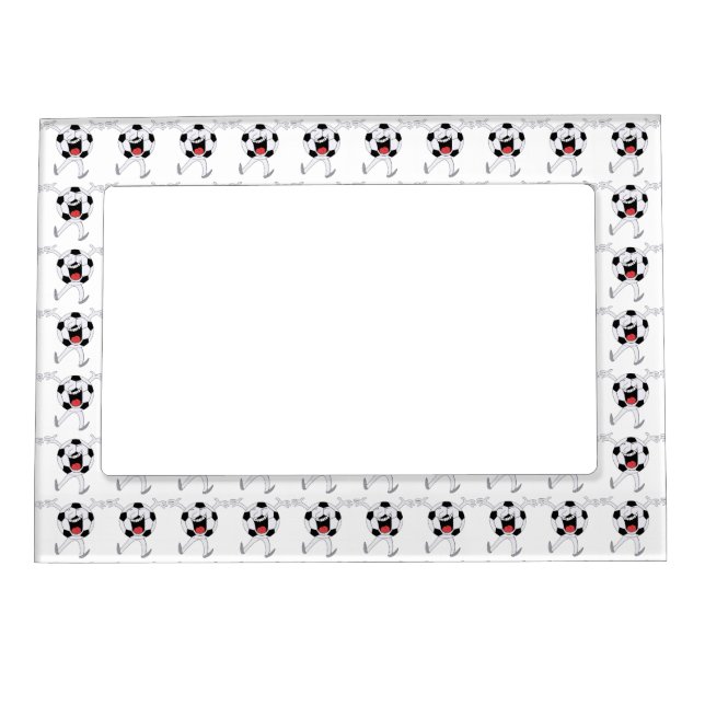 Laughing Soccer Ball Mascot Magnetic Frame (Front)