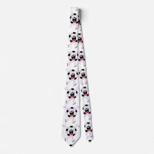 Laughing Soccer Ball Mascot Neck Tie