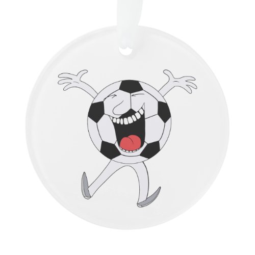 Laughing Soccer Ball Mascot Ornament