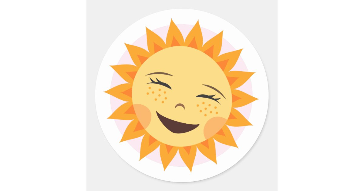 Laughing Sun Cute Cartoon Stickers Zazzle