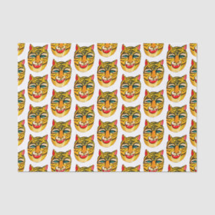 Laughing Tiger Watercolor Pattern Tissue Paper