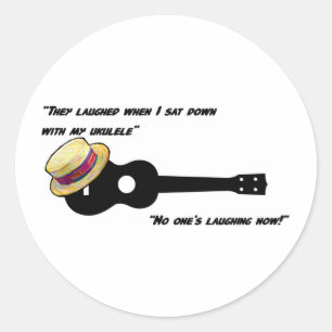 Laughing Ukulele Classic Round Sticker