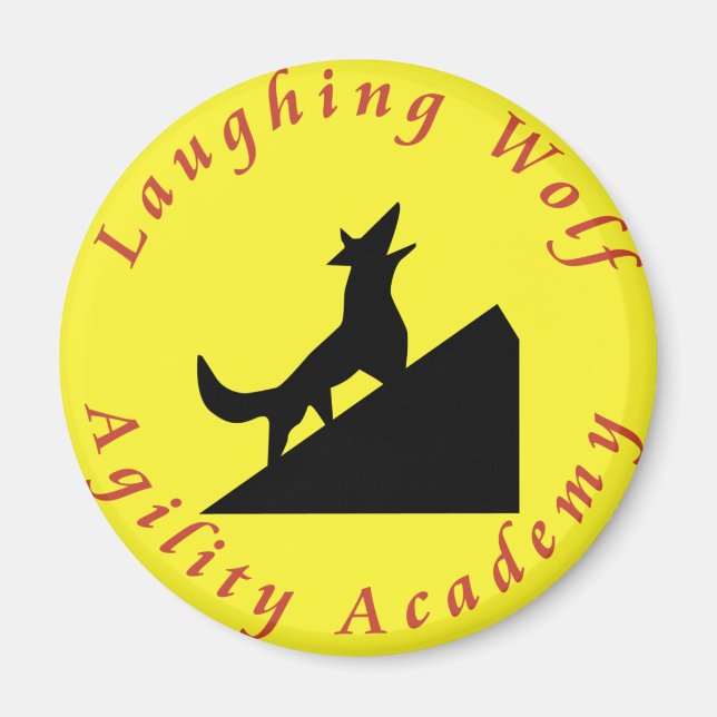 laughing wolf in moon magnet (Front)