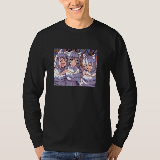 Laughing Wolves Meme Moe Anthropomorphism Version  T-Shirt (Front)