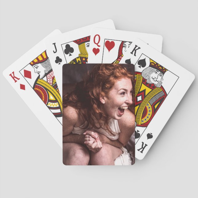 Laughing Young Actress Poker Cards (Back)