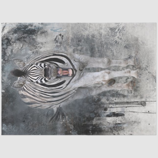 Laughing Zebra Wildlife Decoupage Tissue Paper (Front)