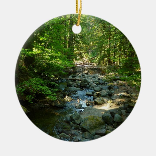 Laughingwater Creek at Mount Rainier National Park Ceramic Ornament (Front)