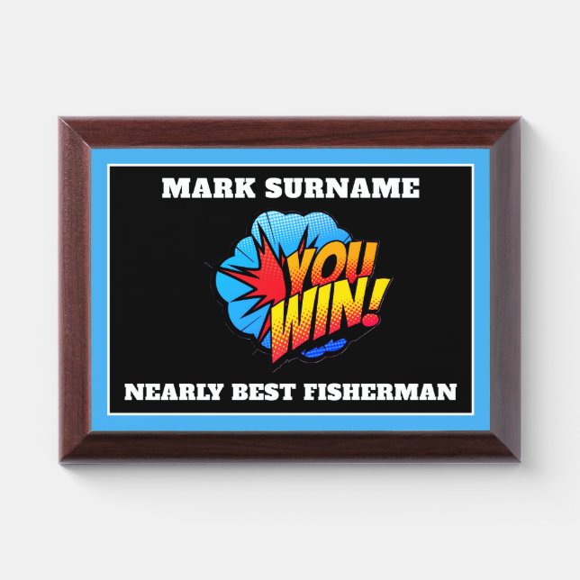 LAUGHS! Funny FISHERMAN Award Plaque (Horizontal)