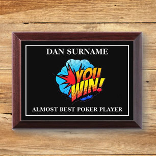 LAUGHS! Funny Poker Player Award Plaque