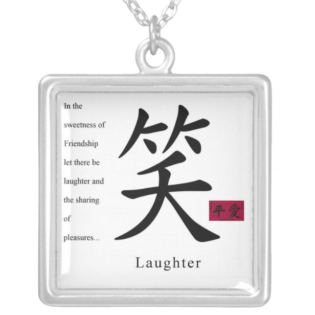 Laughter 1 silver plated necklace (Front)