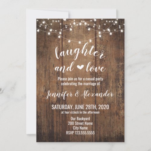 Laughter and Love Wedding Reception Invitation