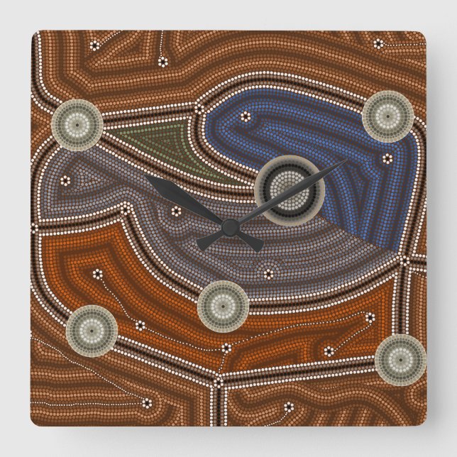 laughter Hans or Kookaburra Igloo Square Wall Clock (Front)