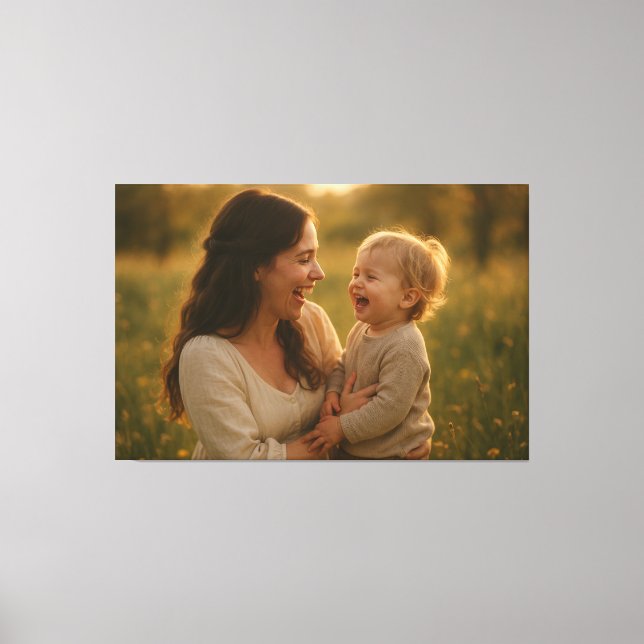 Laughter in Bloom – A Springtime Bond Canvas Print (Front)