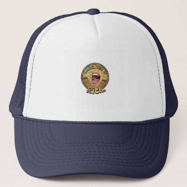 Laughter is Rich – Wealth in Joy Tee Trucker Hat (Front)