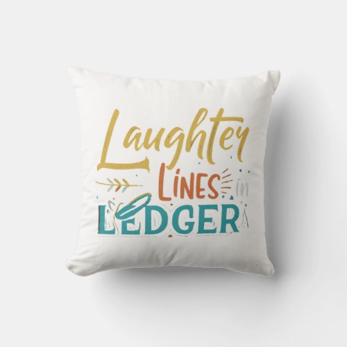 Laughter Lines in Ledger Throw Pillow