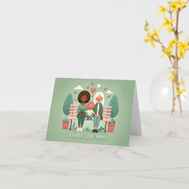 Laughter Love Family Card (Yellow Flower)