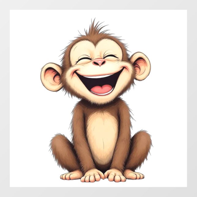  Laughter Monkey Stickers Wall Decal (Front)