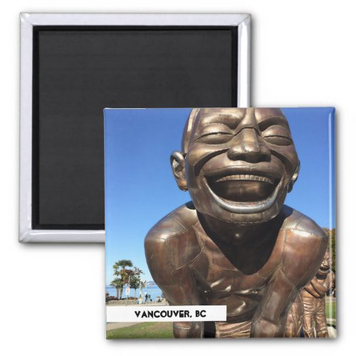 Laughter Statue Vancouver BC Travel Magnet