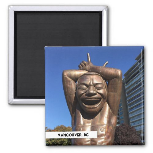 Laughter Statue Vancouver BC Travel Magnet