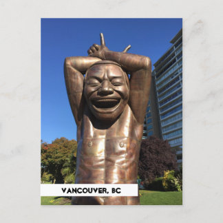 Laughter Statue Vancouver BC Travel Postcard