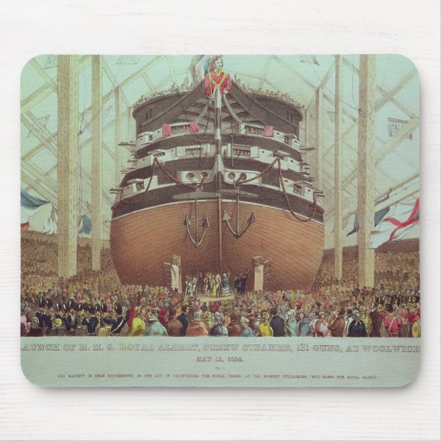 Launch of H.M.S. Royal Albert, Screw Steamer Mouse Pad (Front)