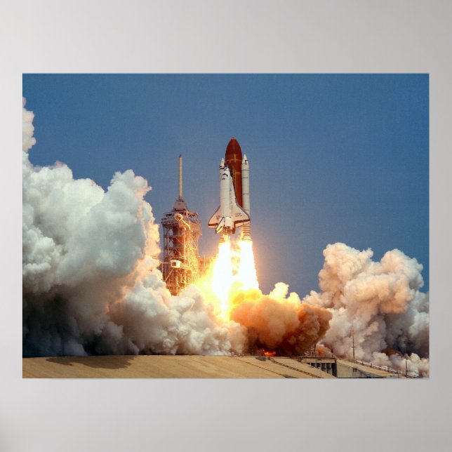 Launch of Space Shuttle Challenger (STS-51B) Poster (Front)