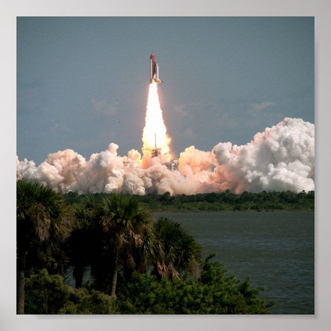 Launch of Space Shuttle Columbia (STS-52) Poster (Front)